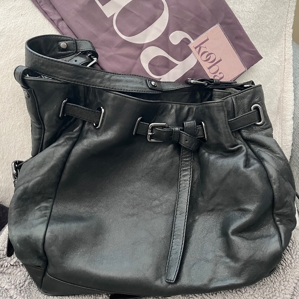 Kobe Black Leather Sofia Handbag